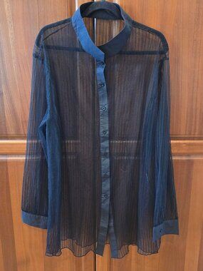 Sheer black blouse large womans